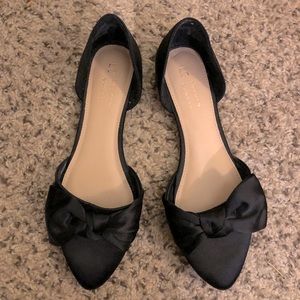 EUC LC Lauren Conrad Black Satin d’Orsay Flats